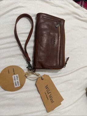 Men's / Women’s Brown Leather Wristlet Wallet